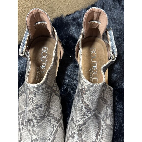Boutique By Corkys Womens Snakeskin Open Toe Wedges Size 6 - Picture 3 of 8